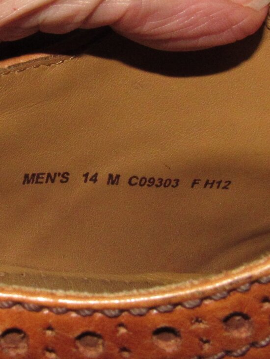 Cole Haan Brown Men\'s Giraldo Wingtips Size 14 Good Condition